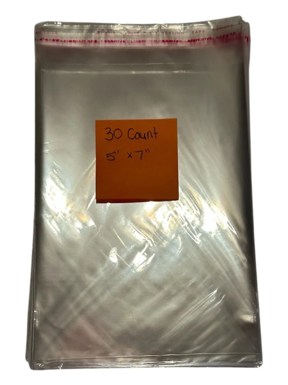Clear Self-Seal Bags - 30 Count 5” x 7”